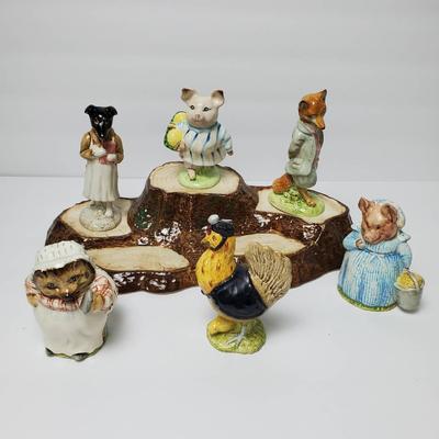 Beswick Beatrix Potter Figurines With Tree Stump Base Lot 5