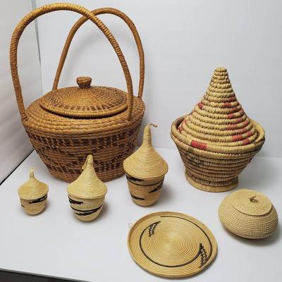 Moroccan Tagine Basket 12”h, South African Handled Basket 17”h, Nesting Baskets & More