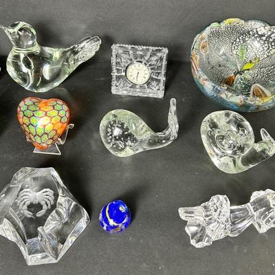Murano Style Bowl, Art Glass Paperweights & More: Waterford, Robert Held, Val St. Lambert