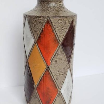 Mid-Century Bitossi Aldo Londi Harlequin 10" Vase 