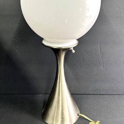 Vintage Polished Chrome & Glass Ball Table Lamp 19”h