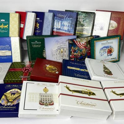 White House Historical Association Christmas Ornaments – Lot of 21, In Original Boxes