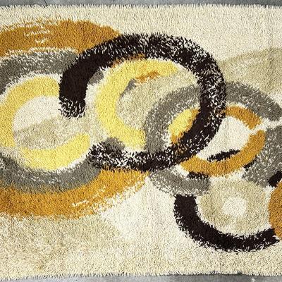 Vintage Wool Rya Rug - 4x6’