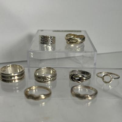 Sterling Silver (Marked or Tested) Rings - Sizes 5.5 to 9