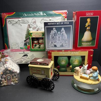 Vintage Christmas Decor In Original Packaging: Schmidt, Pfaltzgraff, Hallmark, More