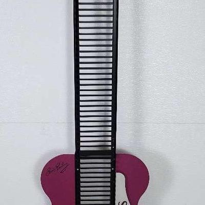 Elvis Presley Metal Guitar Shaped CD Storage Rack By Atlantis - 52” Tall