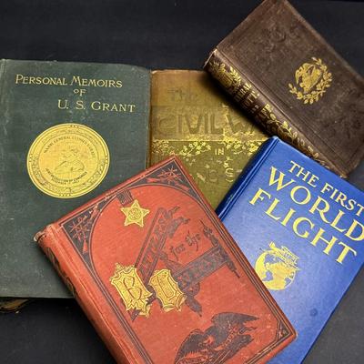 Antique Civil War & History Books: Personal Memoirs Of US Grant & More