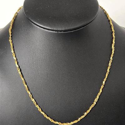 14K Gold (Marked) 18" Twist Chain Necklace