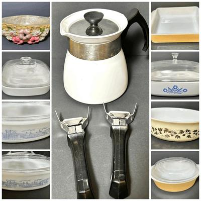Vintage Pyrex, Fire King, Glasbake, Corning Ware Bakers, Tea Pot, More