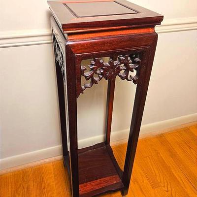 Asian Style Wooden Plant Stand 12x12x38