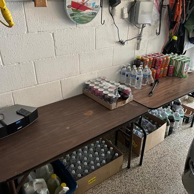 Two Compact Laminate Top Folding Tables - 48x24x29"