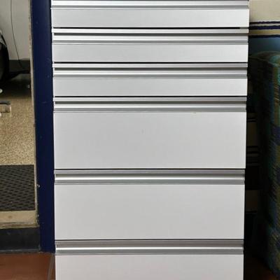 Laminate 6-Drawer Storage Cabinet on Casters - 19x20x34"