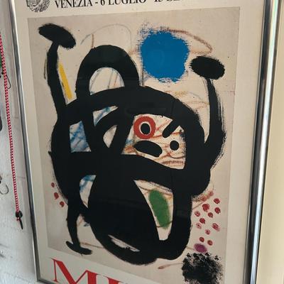 Miro Exhibition Poster- Circolo Artistico Palazzo Delle Prigioni Vecchie Venezia , Framed 40x29"