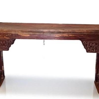 Chinese Style Rustic Wood Alter Table - 89x12x36"