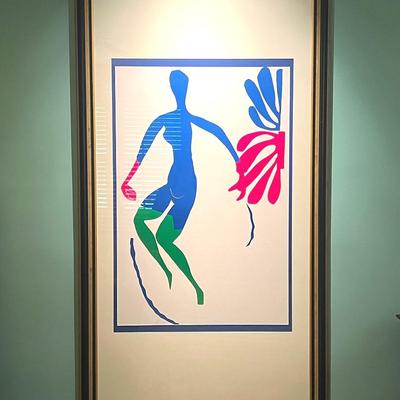 Henri Matisse Abstract Blue Nude with Green Stockings Print, Framed 65x34" 