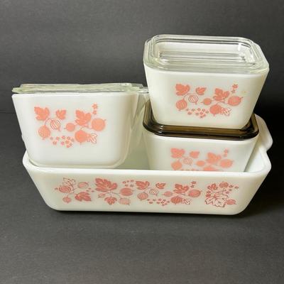Vintage Pyrex Gooseberry 4 Piece Dish Set, 4”-7”L