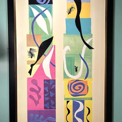 Henri Matisse Abstract Beasts of the Sea Poster, Framed 65x35" 