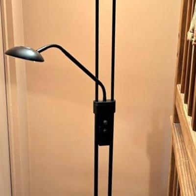 Lite Source Black Torchiere  Floor Lamp with Reading Light -71”
