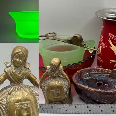 Eclectic Collection Featuring Redware & Vaseline Glass