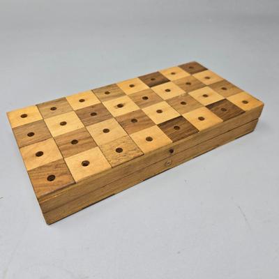 Vintage Yugoslavian Travel Wooden Chess Set