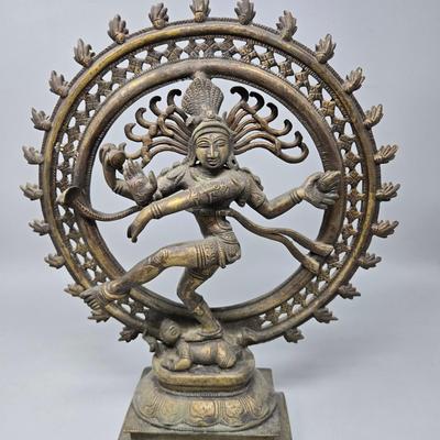 Vintage Brass Shiva Sculpture