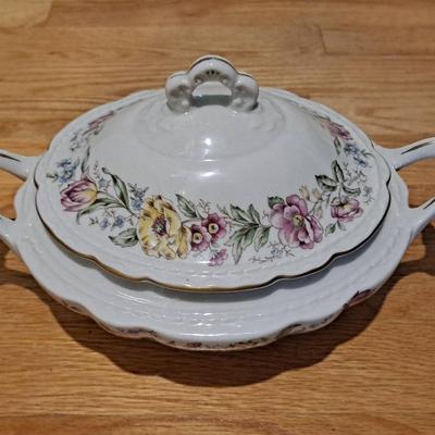 Vintage Oval Covered Vegetable Dish by Embassy