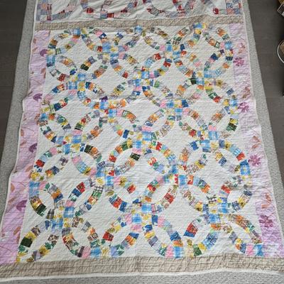 Handmade Wedding Ring Quilt/Coverlet