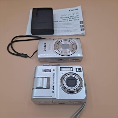 Digital Camera Lot:  Canon Power Shot ELPH 180 and Kodak Easy Share C533