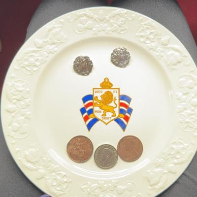 Antique British Coins, Art Nouveau Sterling And WWII Plate