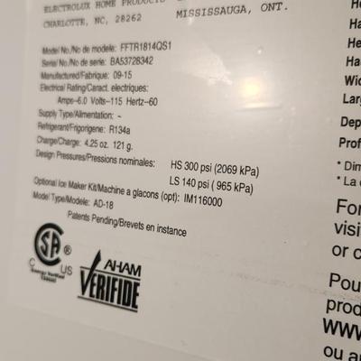 +++THIS ITEM ONLY AVAILABLE NOW AHEAD OF THE ESTATE SALE - Stainless Steel Frigidaire Electrolux Refrigerator Freezer (Top/Bottom) Series...