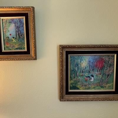 Signed art: enamel on copper. By Greene