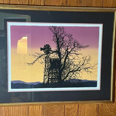 Signed limited edition serigraph "Windmill" by Bronson
