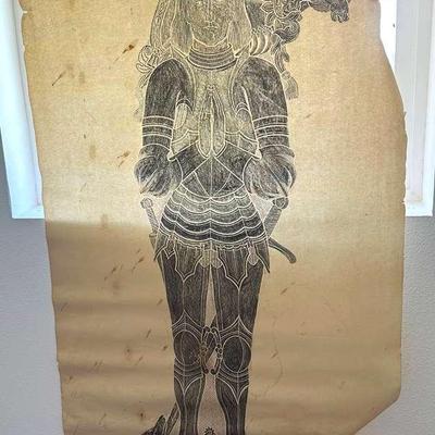 Vintage Medieval Rubbing of Edmund Tudor, 1st Earl of Richmond