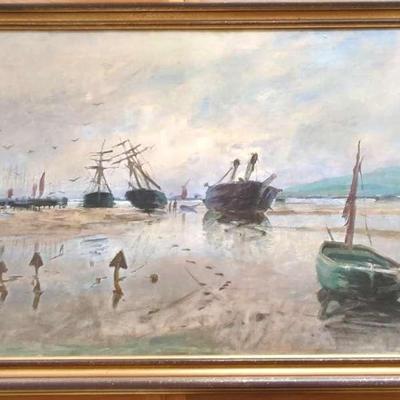 Laurence, Sydney Mortimer's Painting of Sailboats Adrift