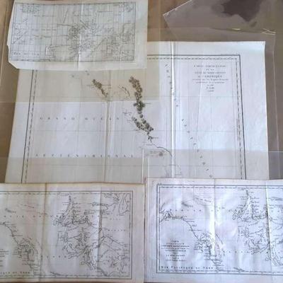 French Charts and Maps from the 1700s and 1800s