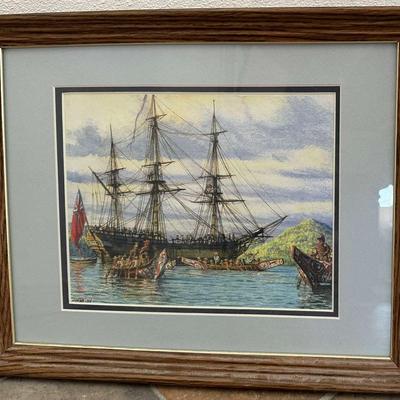Print of a maritime painting by John Stobard (d. 2023)