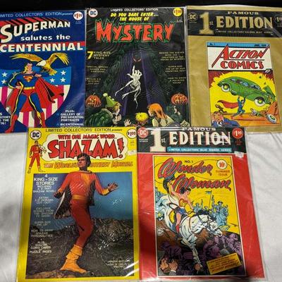 Vintage 1970s DC Limited Collectors Editions, Superman, Action Comics, Shazam, Wonder Woman