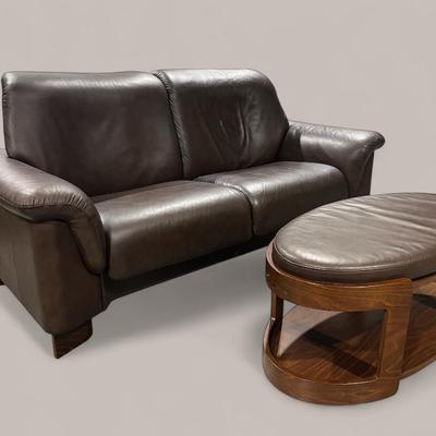 Ekornes Stressless Espresso Loveseat W/ Matching Ottoman 