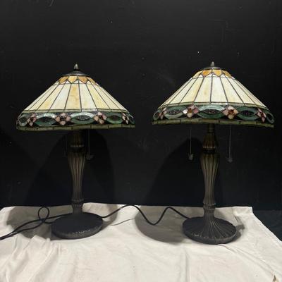 Tiffany Style Lamp Pair 23”