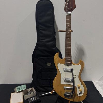 Vintage 1960s Teisco Electric Guitar W/ Accessories