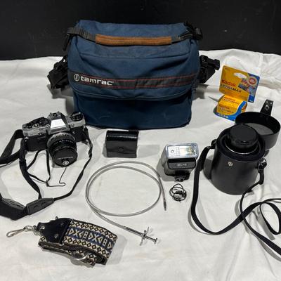 Olympus CM10 35mm Film Camera W/ Accesories
