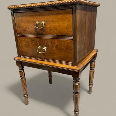 French Country Two Drawer Side Table 