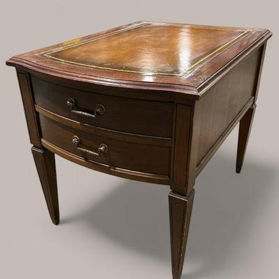 Vintage Mohogany Two Drawer Side Table 