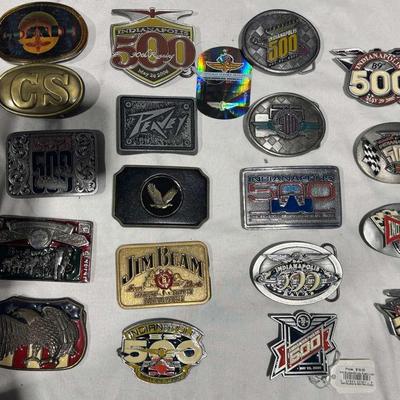 Belt Buckle Collection Featuring Kansas, Indianapolis 500, Jim Beam