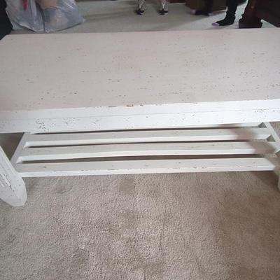 White Farmhouse Coffee Table & End Table – Rustic Charm for Any Room