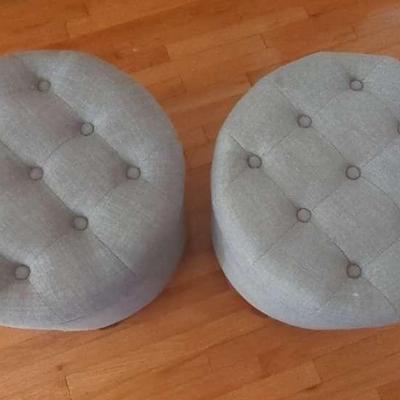 Set of 2 Grey Ottomans – Stylish & Functional
