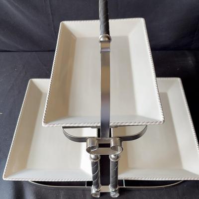2-Tier, 3-Tray Serving Station – Stylish & Functional Entertaining Piece