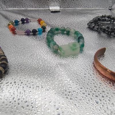 Healing Energy Bracelet Lot – Genuine Copper, Chakra Beads, Green Aventurine & Shungite