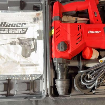 Bauer 1-1/8” Variable Speed Pro Rotary Hammer Drill Kit