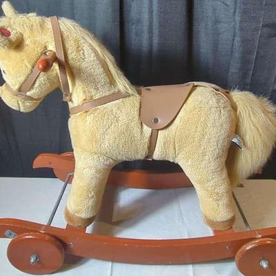 90's Chrisha Playful Plush Rocking Horse & Geoffrey the Giraffe